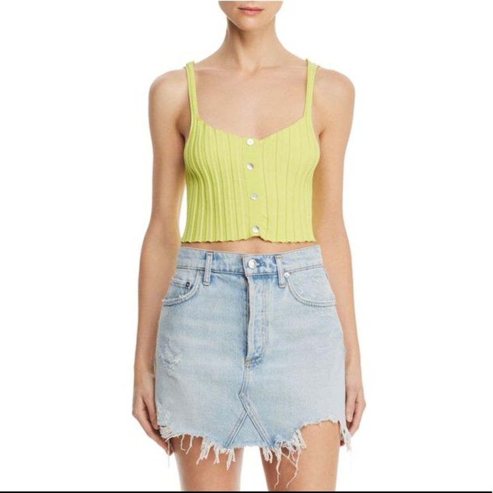 Neon Lime Ribbed tank - Picture 2 of 5